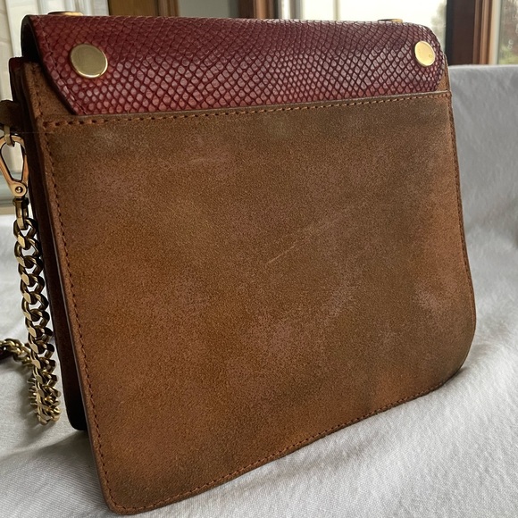HAMMITT Jeffrey Cardiff Cranberry Leather Bag with Brushed Gold Accents - Picture 5 of 11